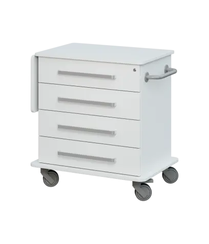 DEXTER 02 vozík asistenční, korpus a desky bílá / zásuvky bílá